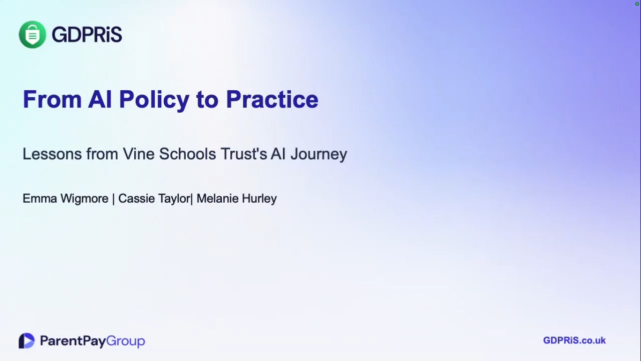 From AI Policy to Practice: lessons from Vine Schools Trust